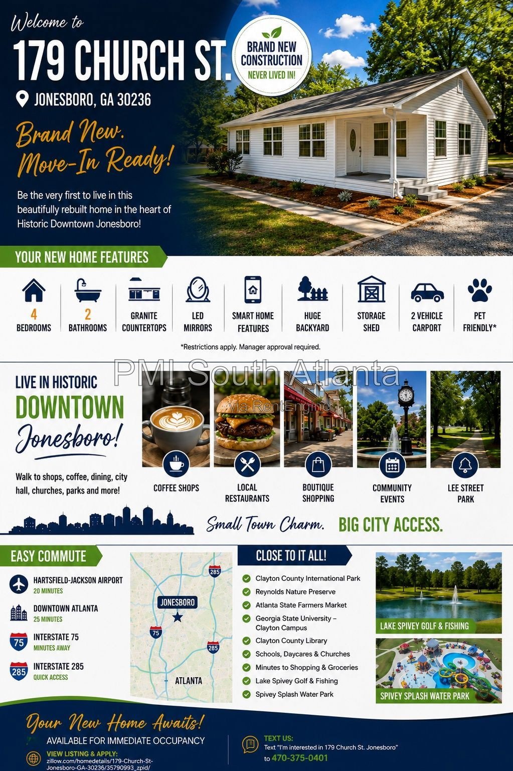 NEW CONSTRUCTION 4 Bedroom Modern Ranch Home for Rent in Vibrant Historic Downtown Jonesboro! | Pet Friendly | Available Now! property image